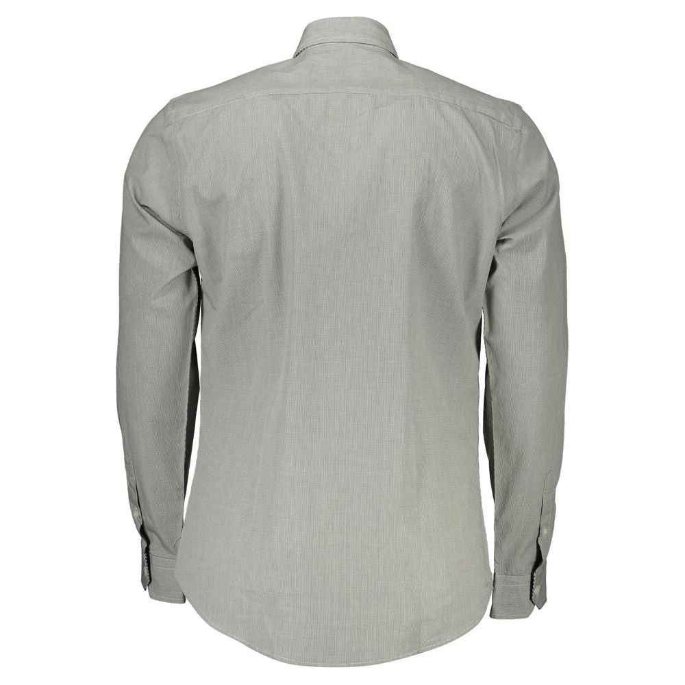 Elegant Green Slim Fit Long Sleeve Shirt