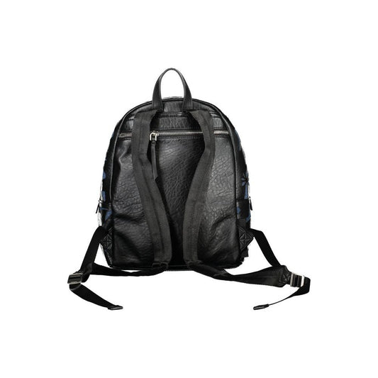 Chic Black Contrast Detail Backpack