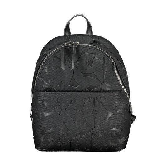 Chic Contrast Detail Zip Backpack