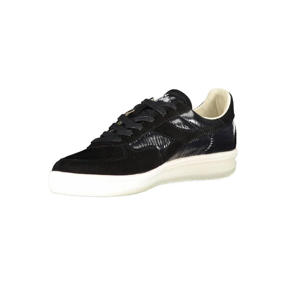 Chic Black Lace-Up Sneakers with Swarovski Crystals