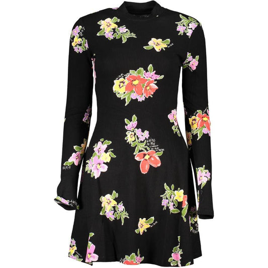 Chic High Neck Long Sleeve Printed Dress