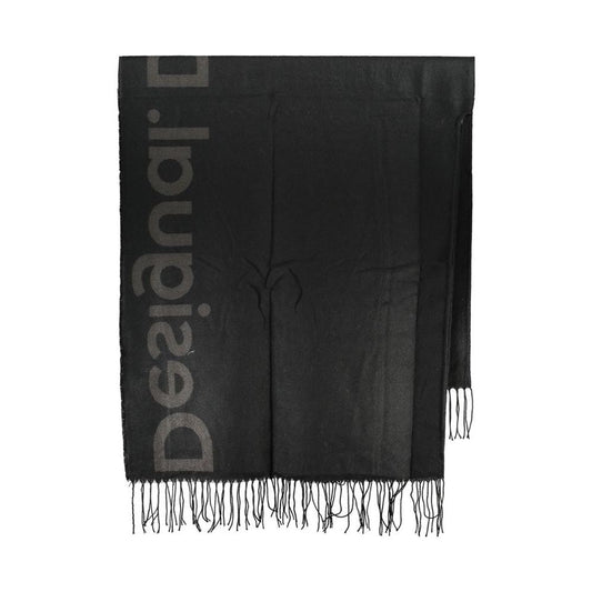 Chic Contrast Detail Poncho in Timeless Black