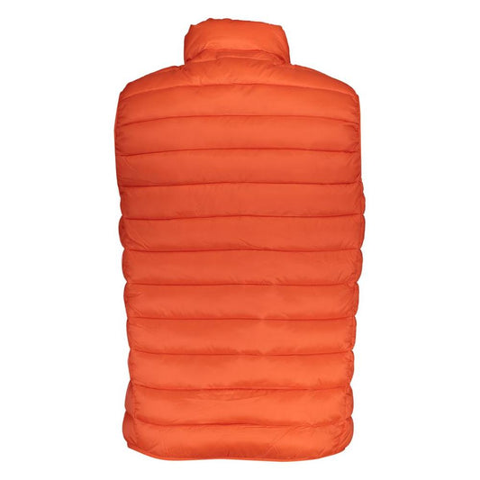 Sleek Sleeveless Orange Polyamide Jacket