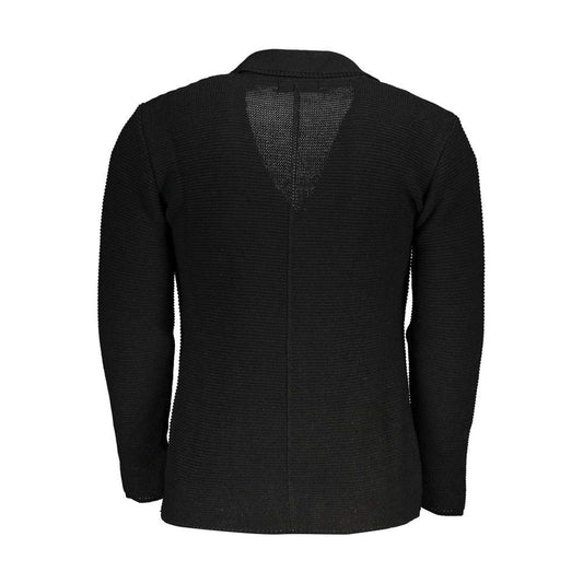 Elegant Black Cardigan with Subtle Logo Detail