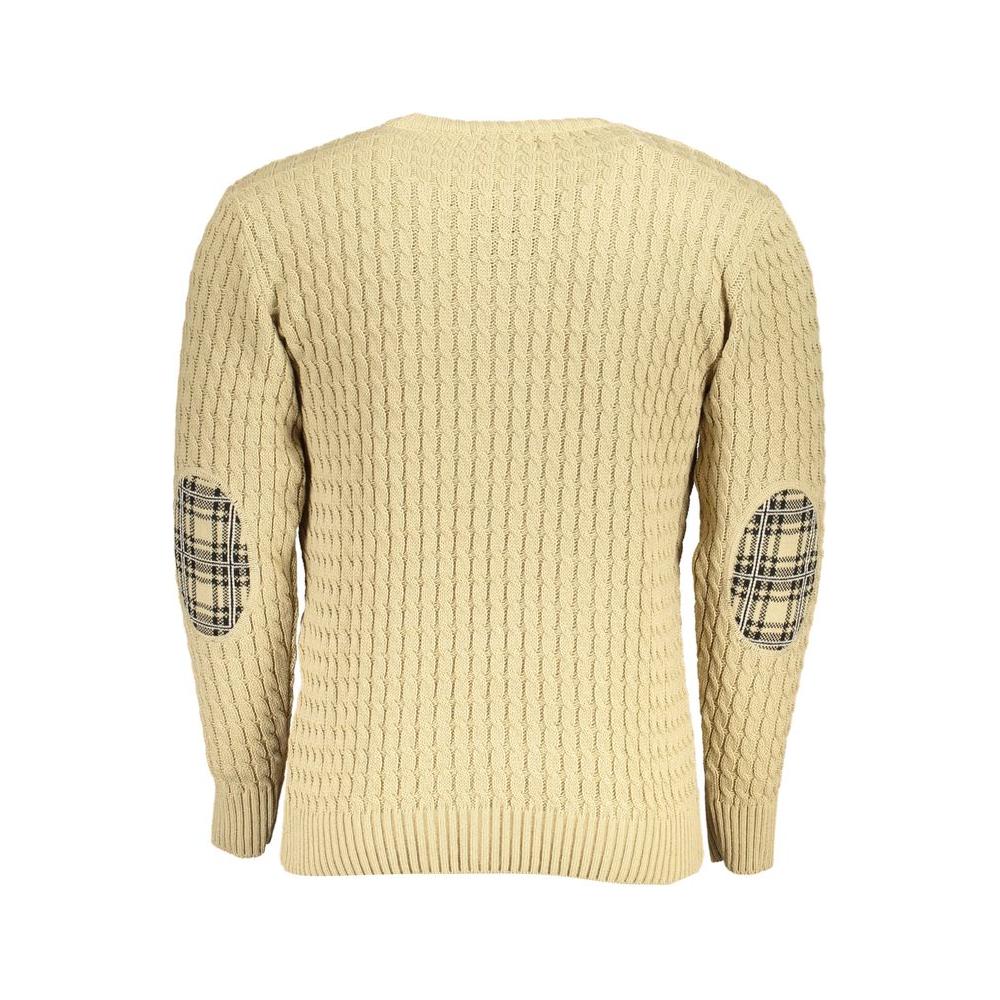 Beige Twisted Crew Neck Sweater