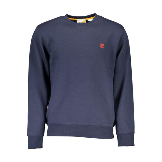 Sleek Blue Organic Cotton Crewneck Sweater