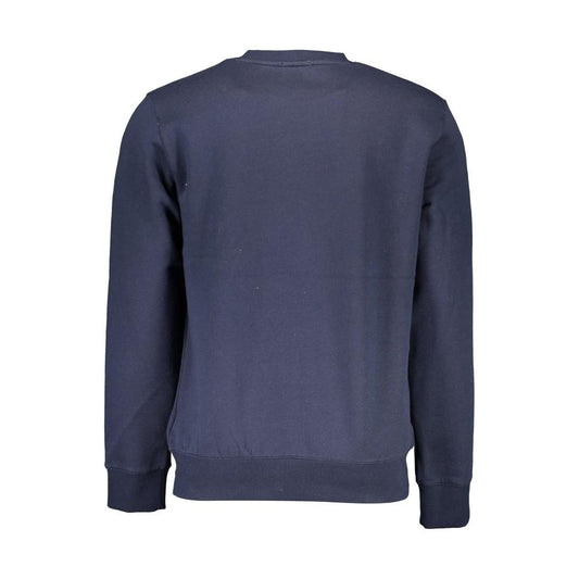 Sleek Blue Organic Cotton Crewneck Sweater