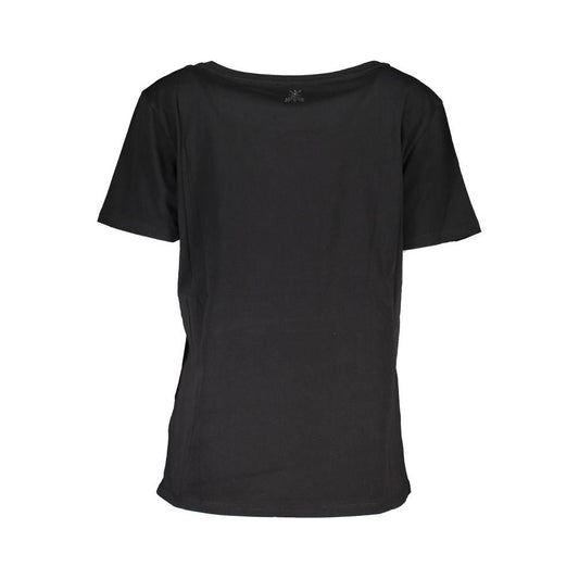 Chic Short Sleeve Wide Neck Tee with Contrast Details