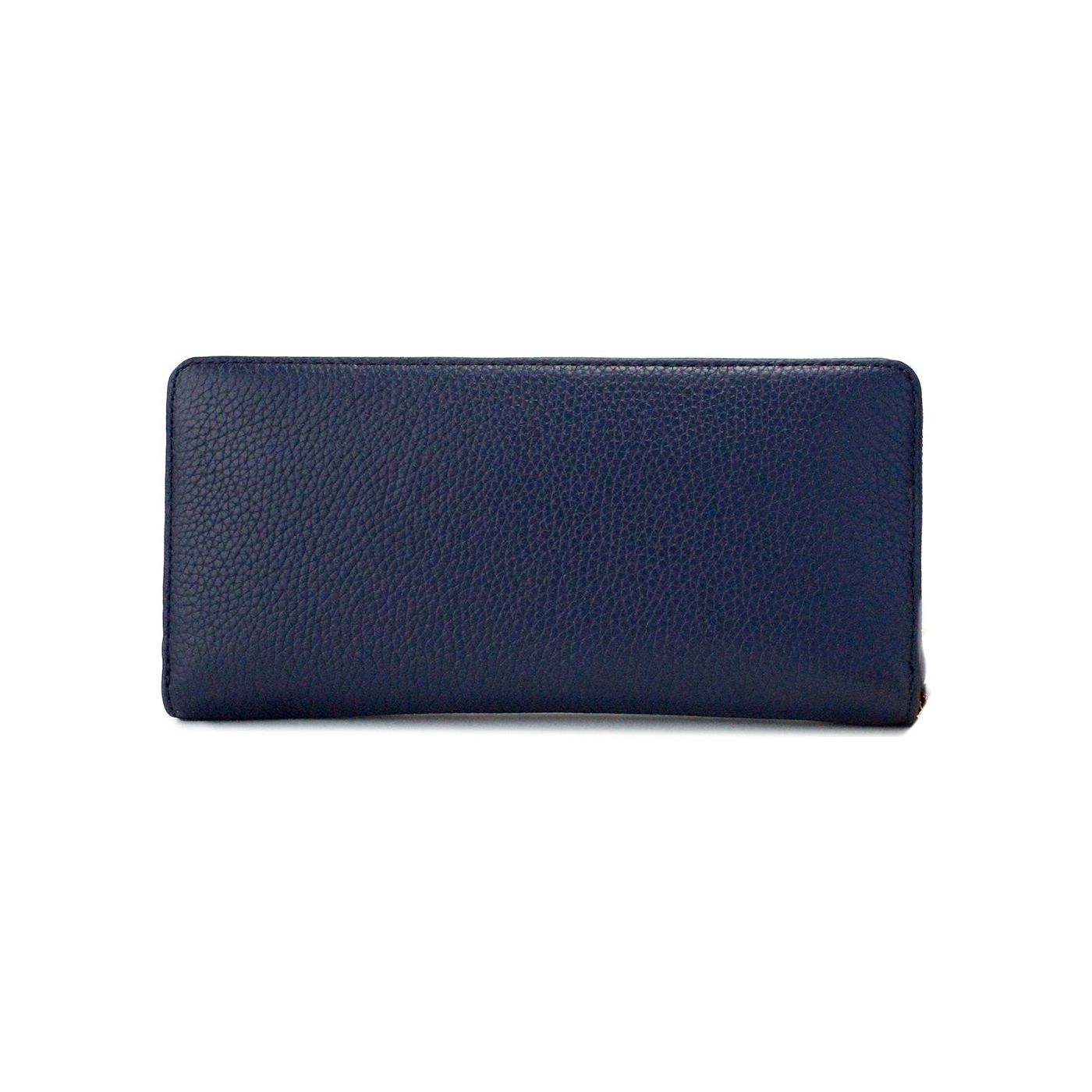 Jet Set Travel Large Navy Pebbled Leather Continental Wrist Wallet