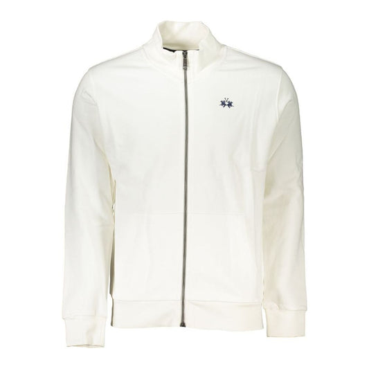 Elegant White Fleece Sweatshirt - Regular Fit