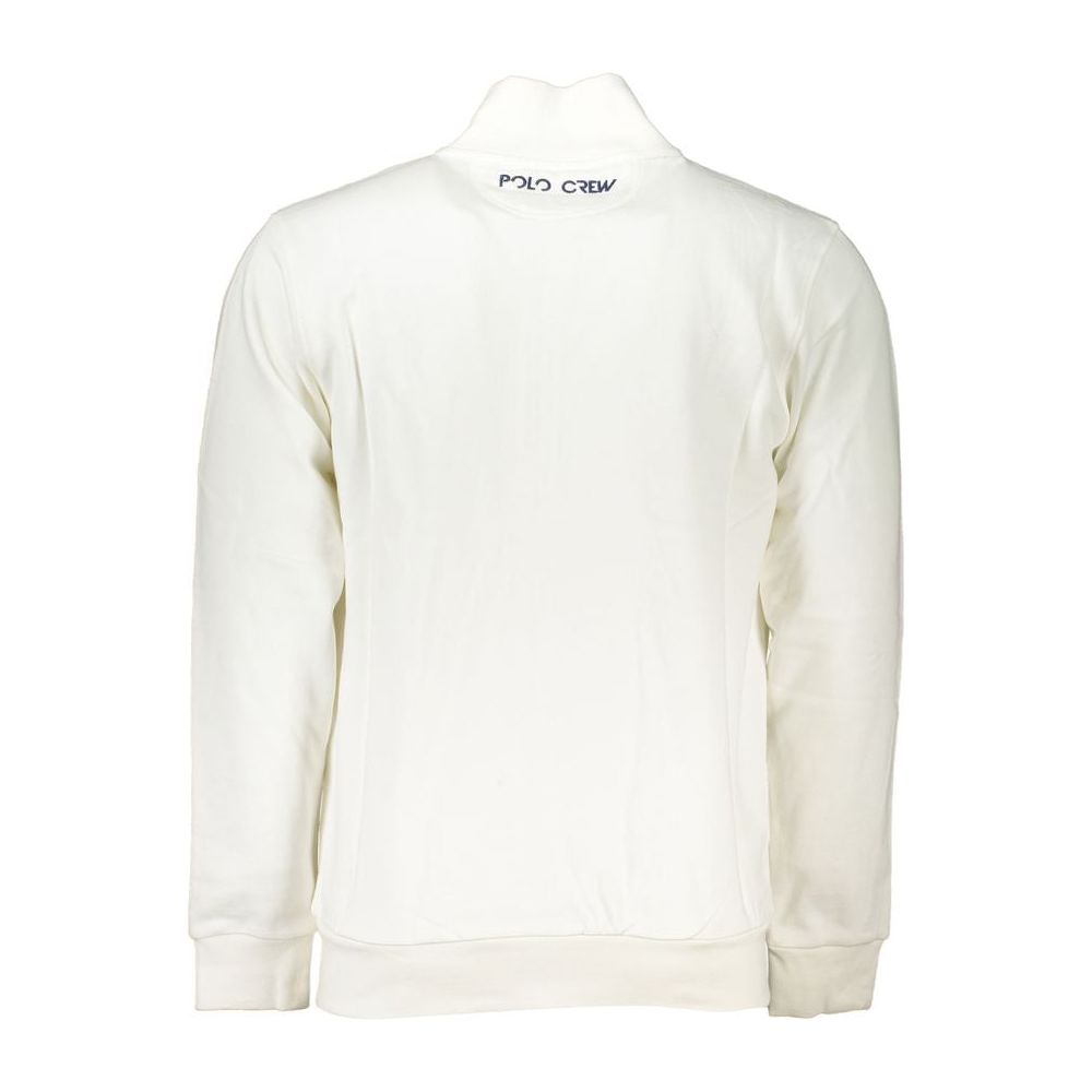 Elegant White Fleece Sweatshirt - Regular Fit