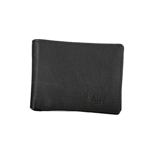 Elegant Black Leather Dual-Compartment Wallet