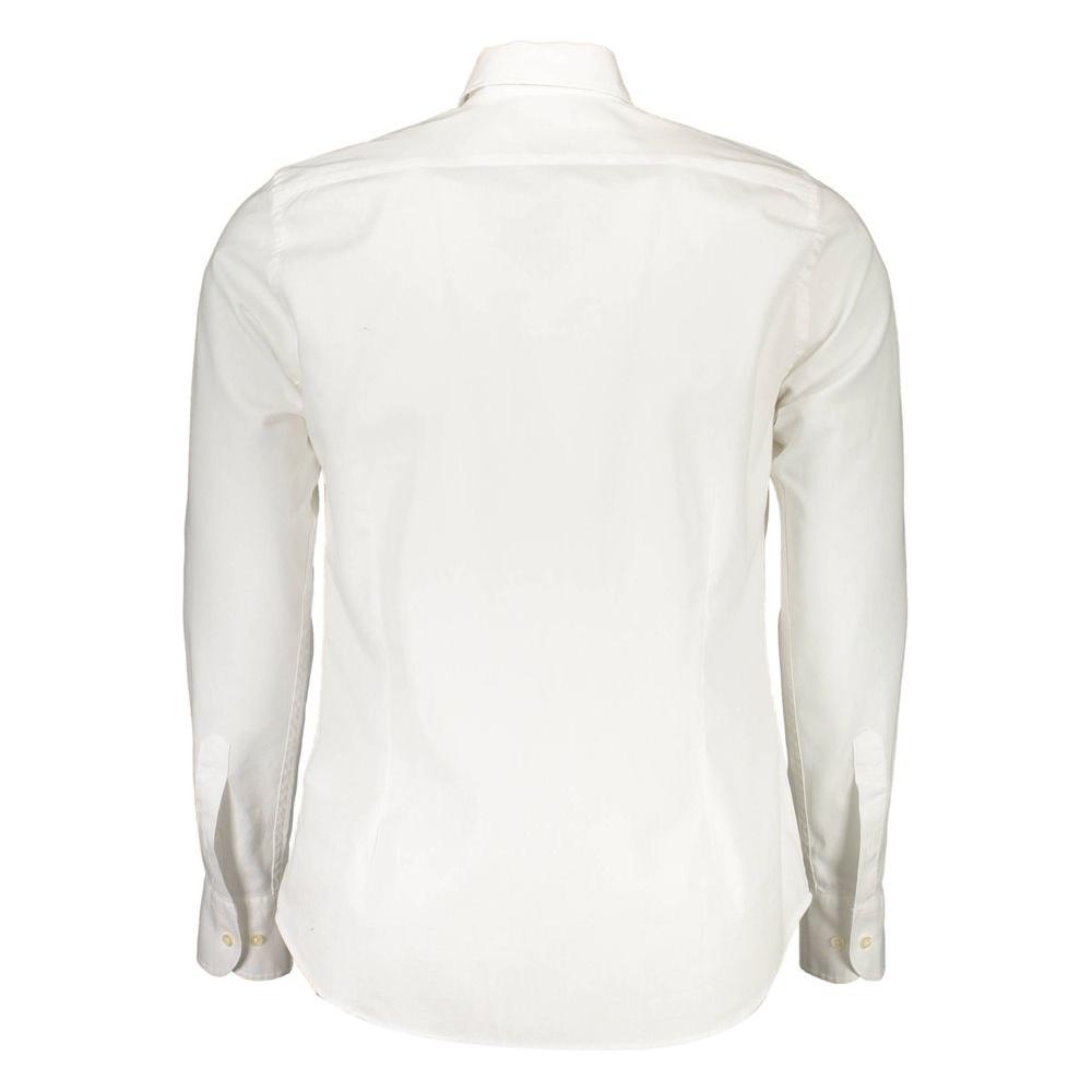 Chic Slim Fit Long Sleeved White Shirt