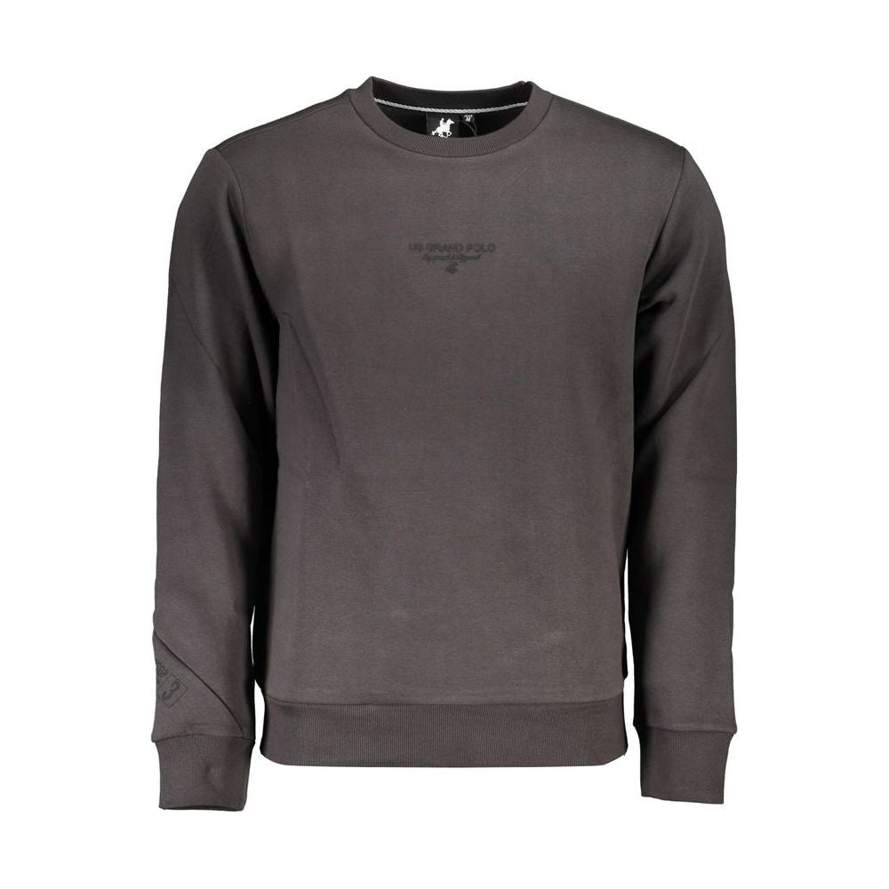 Sleek Gray Fleece Crew Neck Sweatshirt