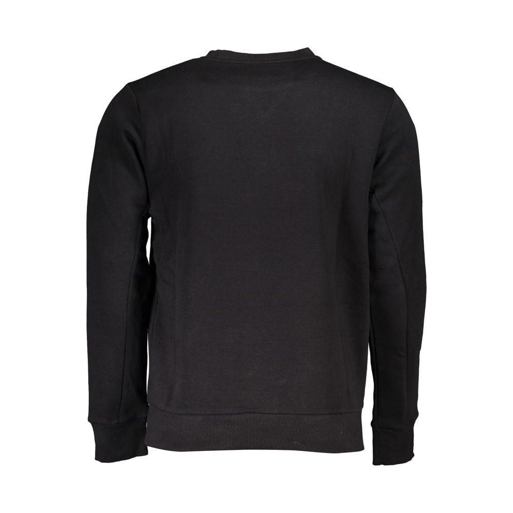 Chic Crew Neck Fleece Sweatshirt in Black