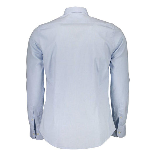 Sleek Slim Fit Long Sleeved Shirt in Light Blue