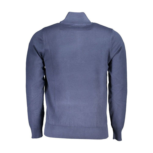 Elegant Blue Half-Zip Sweater