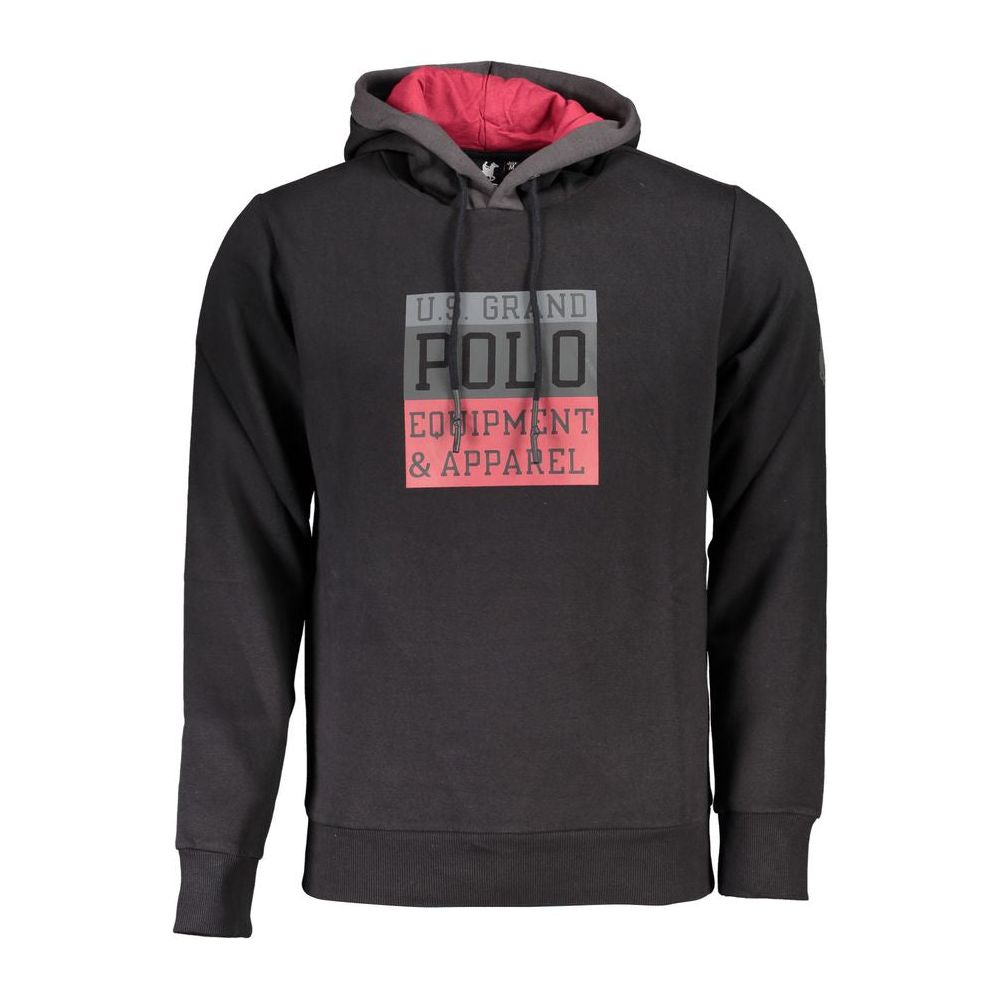 Sleek Hooded Fleece Sweatshirt with Contrast Details