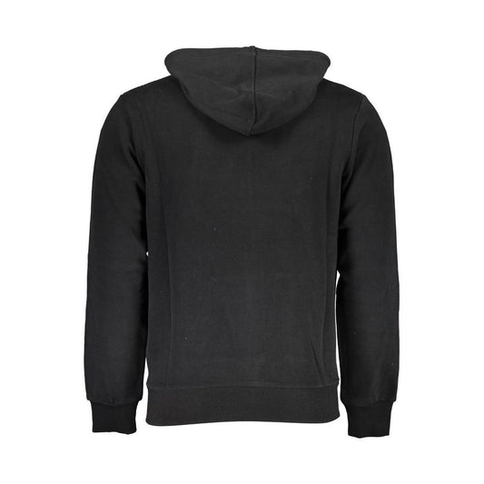 Sleek Hooded Cotton Sweatshirt in Black