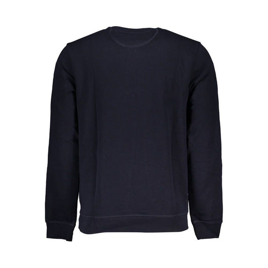 Sleek Blue Crew Neck Slim Fit Sweatshirt