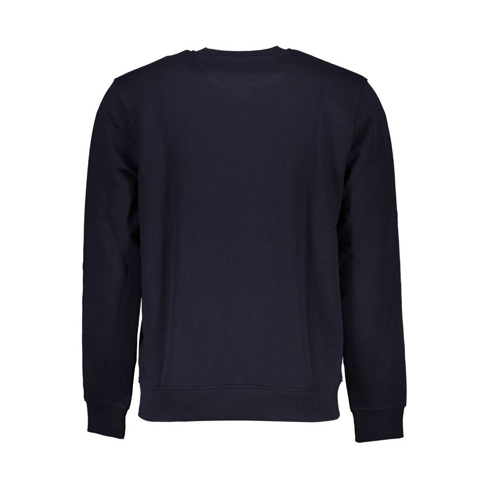 Sleek Blue Crew Neck Embroidered Sweatshirt