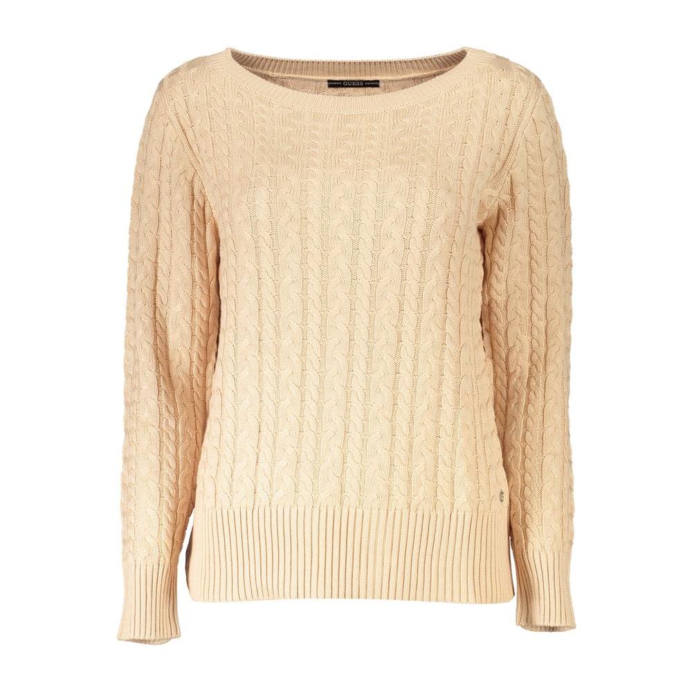 Elegant Beige Long Sleeved Sweater