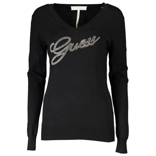 Guess Jeans Elegant V-Neck Rhinestone Sweater Guess Jeans