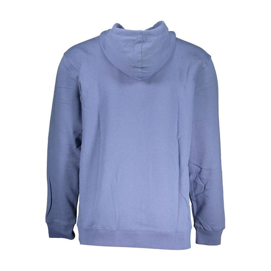 Chic Blue Hooded Fleece Sweatshirt