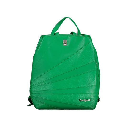 Chic Green Backpack with Contrast Details