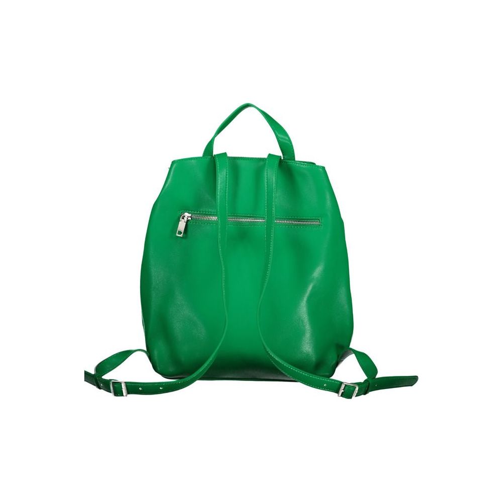 Chic Green Backpack with Contrast Details