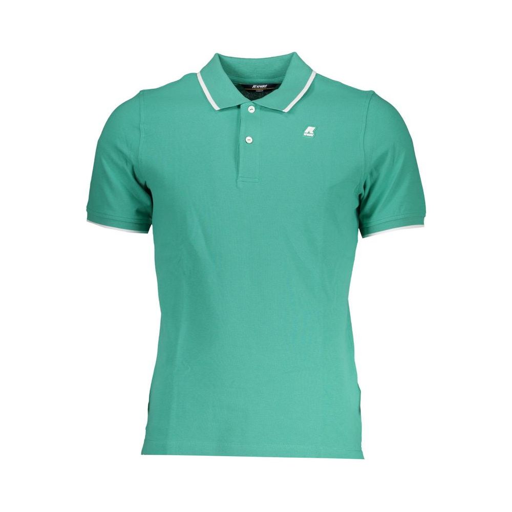 Elegant Green Cotton Stretch Polo Shirt