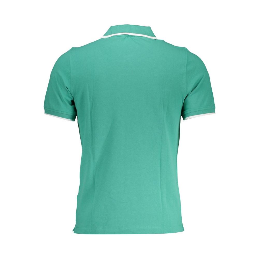 Elegant Green Cotton Stretch Polo Shirt