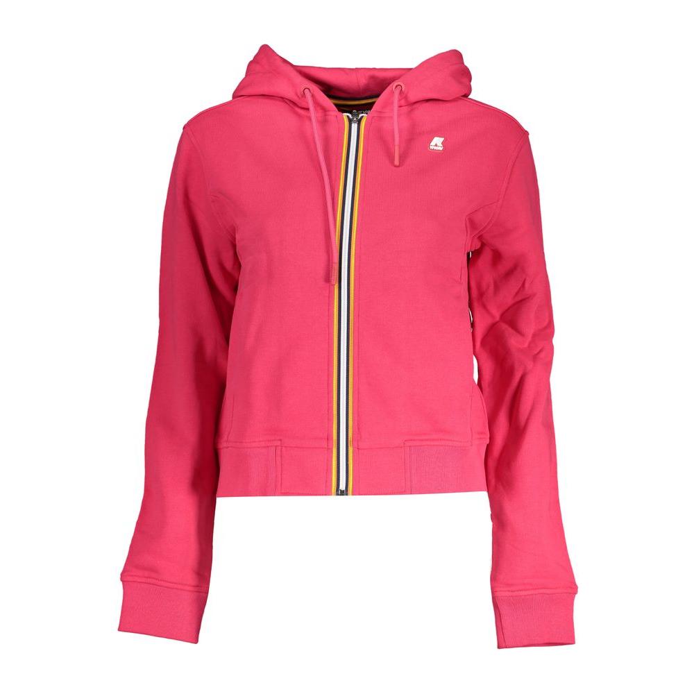 K-WAY Chic Pink Hooded Sweatshirt with Contrast Details K-WAY