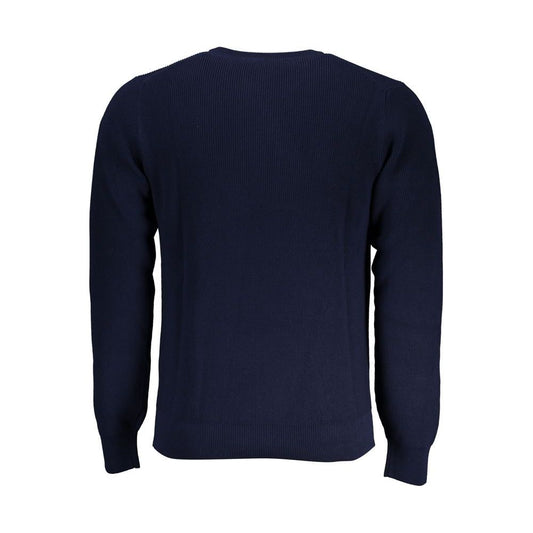 Crew Neck Cotton Sweater in Blue