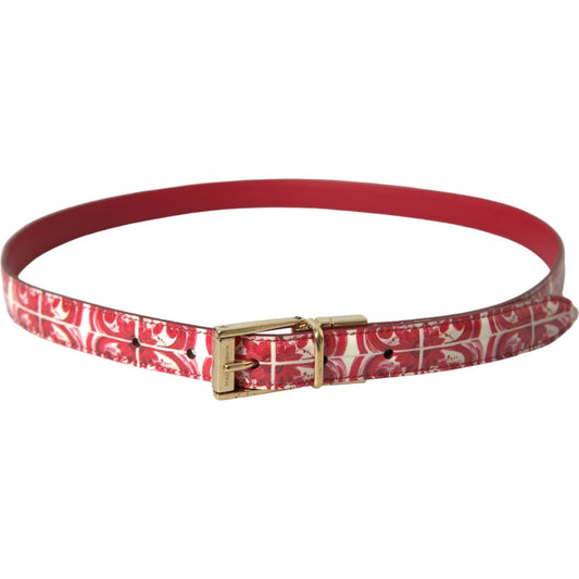 Dolce & Gabbana Elegant Red Calfskin Waist Belt Dolce & Gabbana