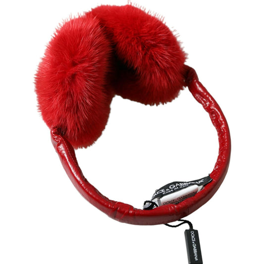 Red Mink Fur Elegance Ear Muffs