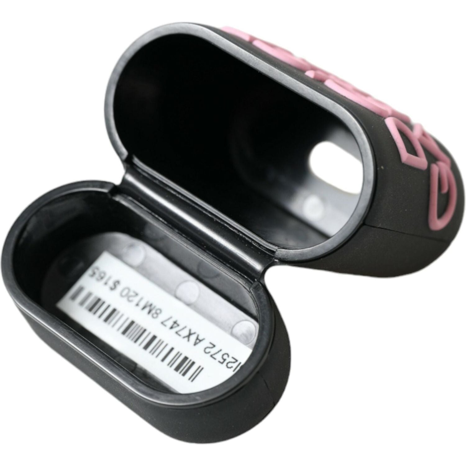 Dolce & Gabbana Black Pink Silicone Embossed Logo Airpods Case