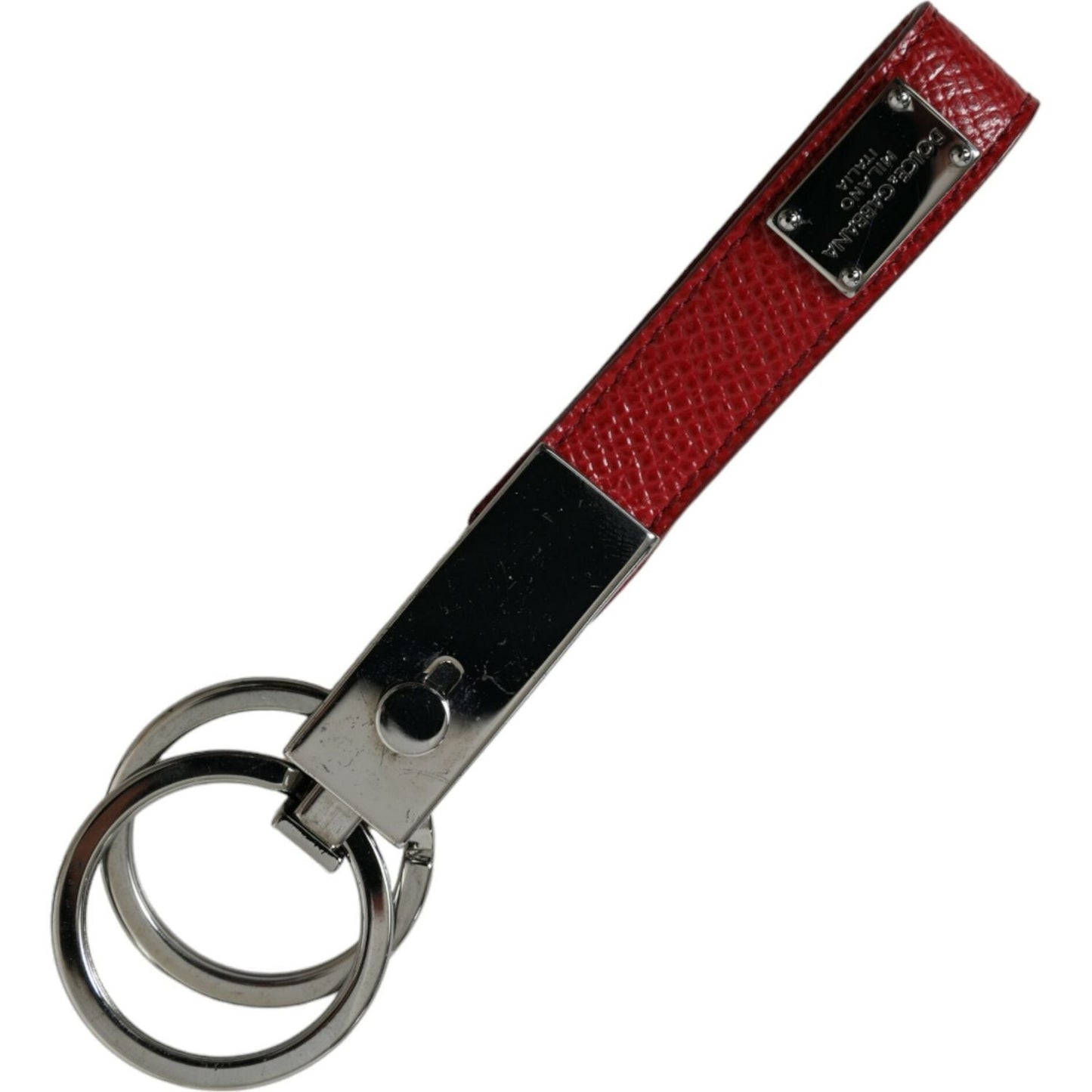 Elegant Red Leather Trifold Key Holder Case