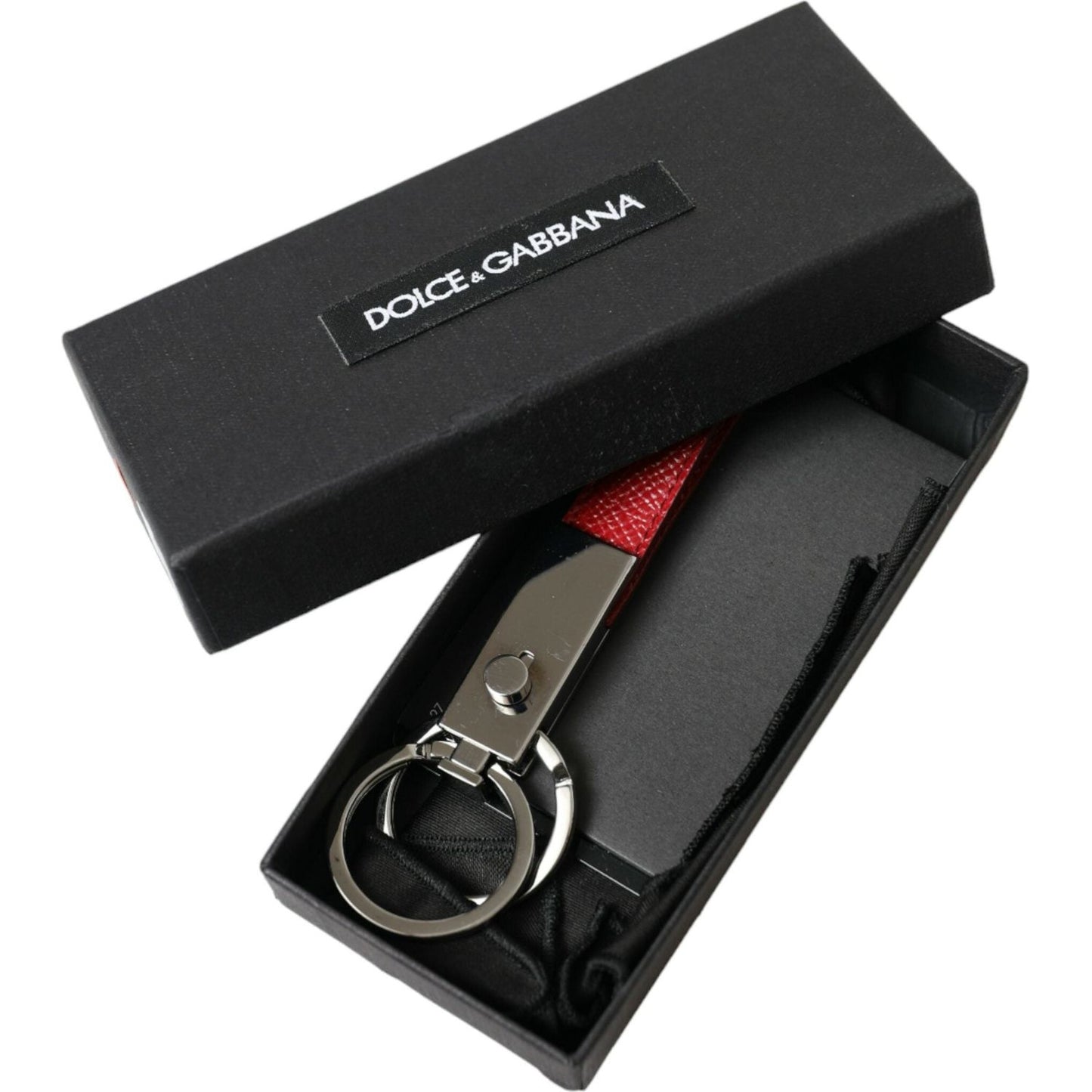 Elegant Red Leather Trifold Key Holder Case