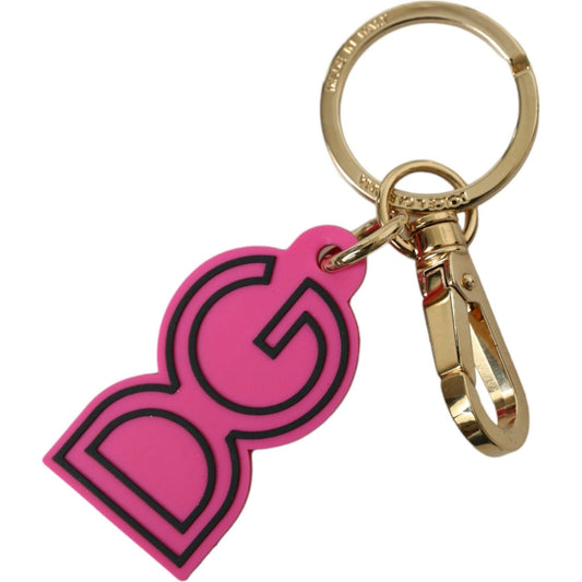 Chic Gold and Pink Logo Keychain