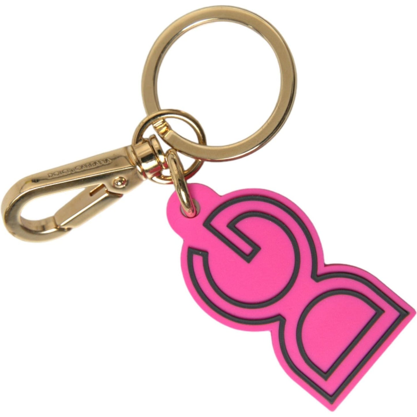 Chic Gold and Pink Logo Keychain