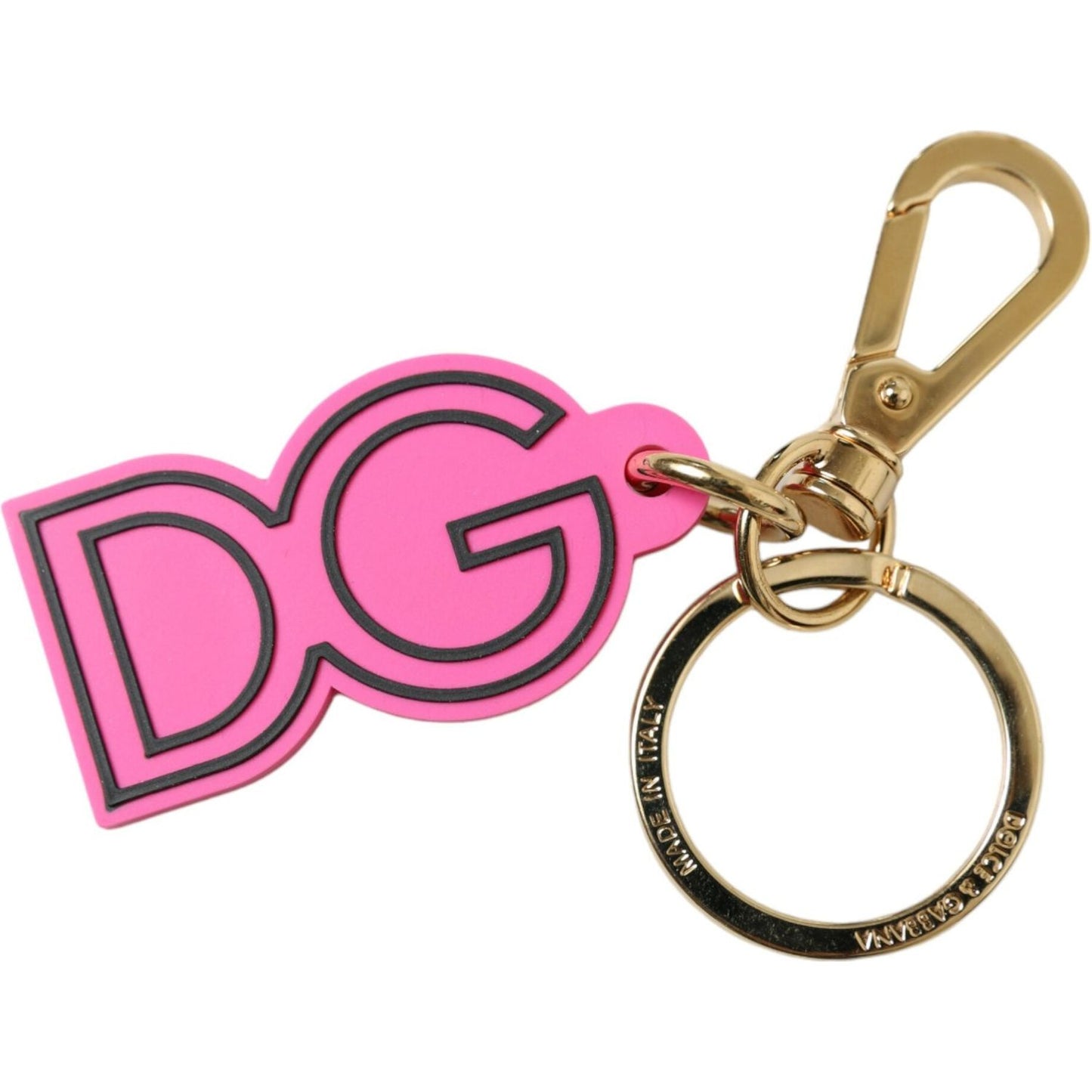 Chic Gold and Pink Logo Keychain