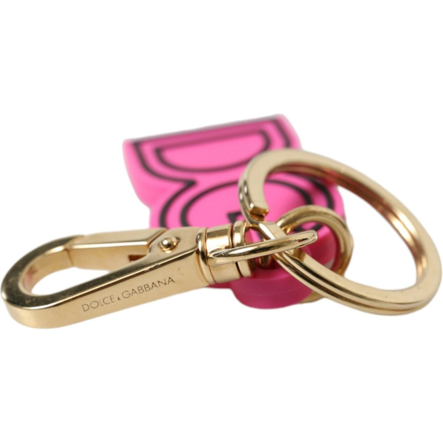 Chic Gold and Pink Logo Keychain