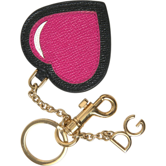 Stunning Gold and Pink Leather Keychain