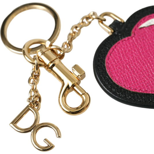 Stunning Gold and Pink Leather Keychain