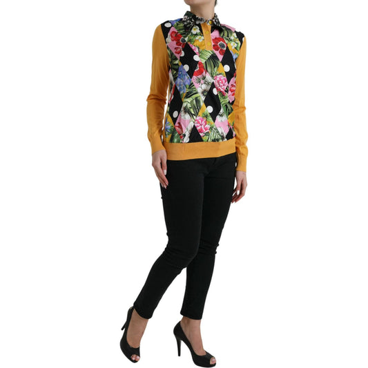 Multicolor Cashmere-Silk Blend Henley Sweater Dolce & Gabbana