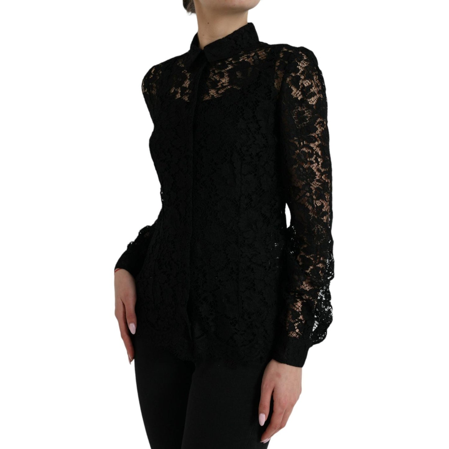 Elegant Floral Lace Blouse Top