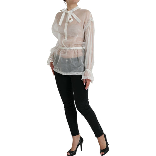 Elegant Silk Blend Long Sleeve Blouse Dolce & Gabbana