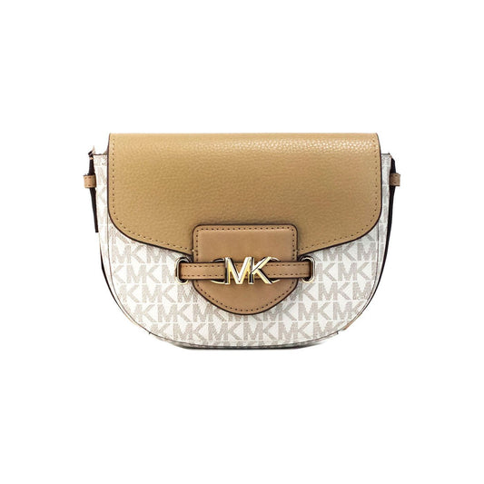 Reed Small Camel Signature PVC Flap Saddle Crossbody Bag