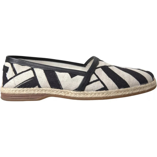 Elegant Striped Leather Espadrilles